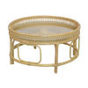 COUCHTISCH Rattan massiv Sicherheitsglas 75/75/41 cm rund Beige  - Beige, Design, Glas/Holz (75/75/41cm) - MID.YOU