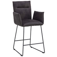 TRESENSESSEL Mikrofaser Anthrazit, Schwarz Eisen  - Anthrazit/Schwarz, Design, Textil/Metall (56/98/62cm) - Valnatura