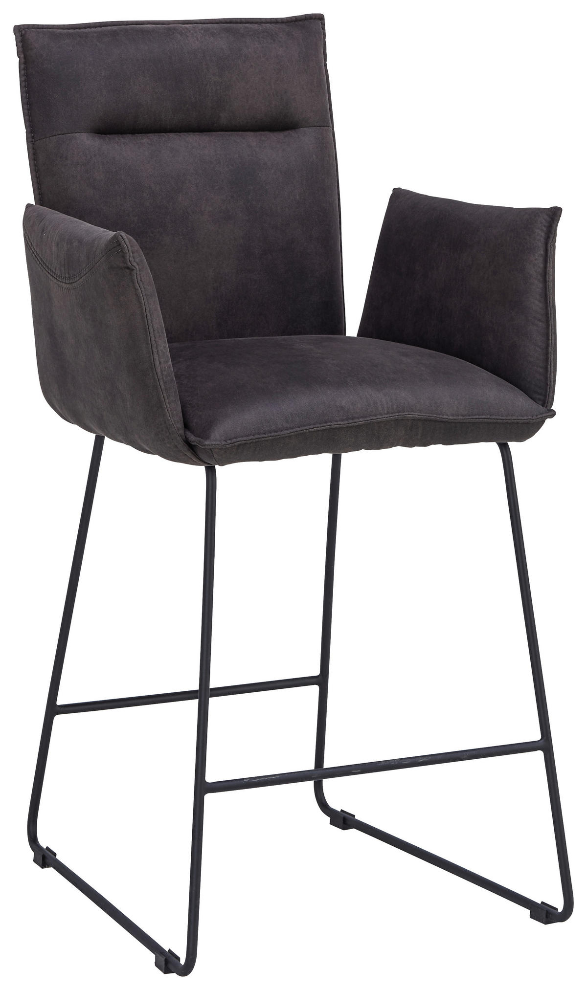 TRESENSESSEL Mikrofaser Anthrazit, Schwarz Eisen  - Anthrazit/Schwarz, Design, Textil/Metall (56/98/62cm) - Valnatura