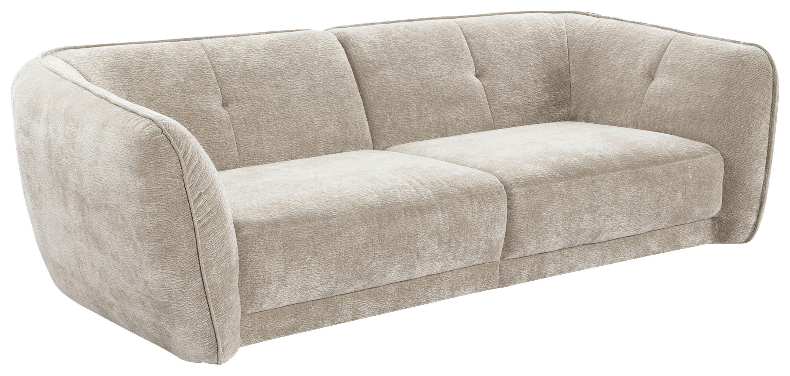 BIGSOFA Chenille Creme  - Creme/Schwarz, KONVENTIONELL, Kunststoff/Textil (290/86/121cm) - Cantus