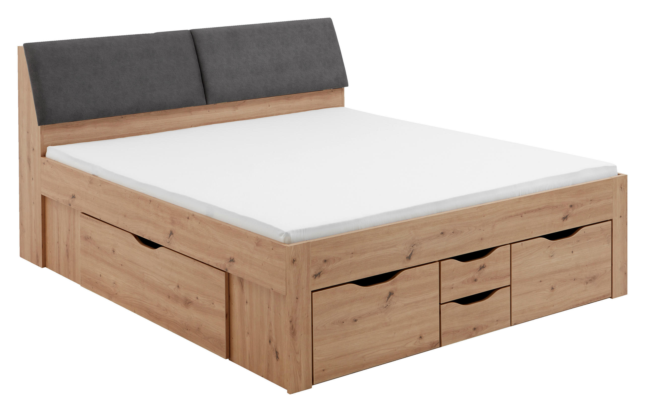 STAURAUMBETT 180/200 cm  in Eiche Artisan  - Eiche Artisan/Grau, KONVENTIONELL, Holzwerkstoff (180/200cm) - Boxxx