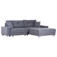 ECKSOFA Dunkelgrau Flachgewebe  - Dunkelgrau/Silberfarben, KONVENTIONELL, Holz/Textil (273/192cm) - Carryhome