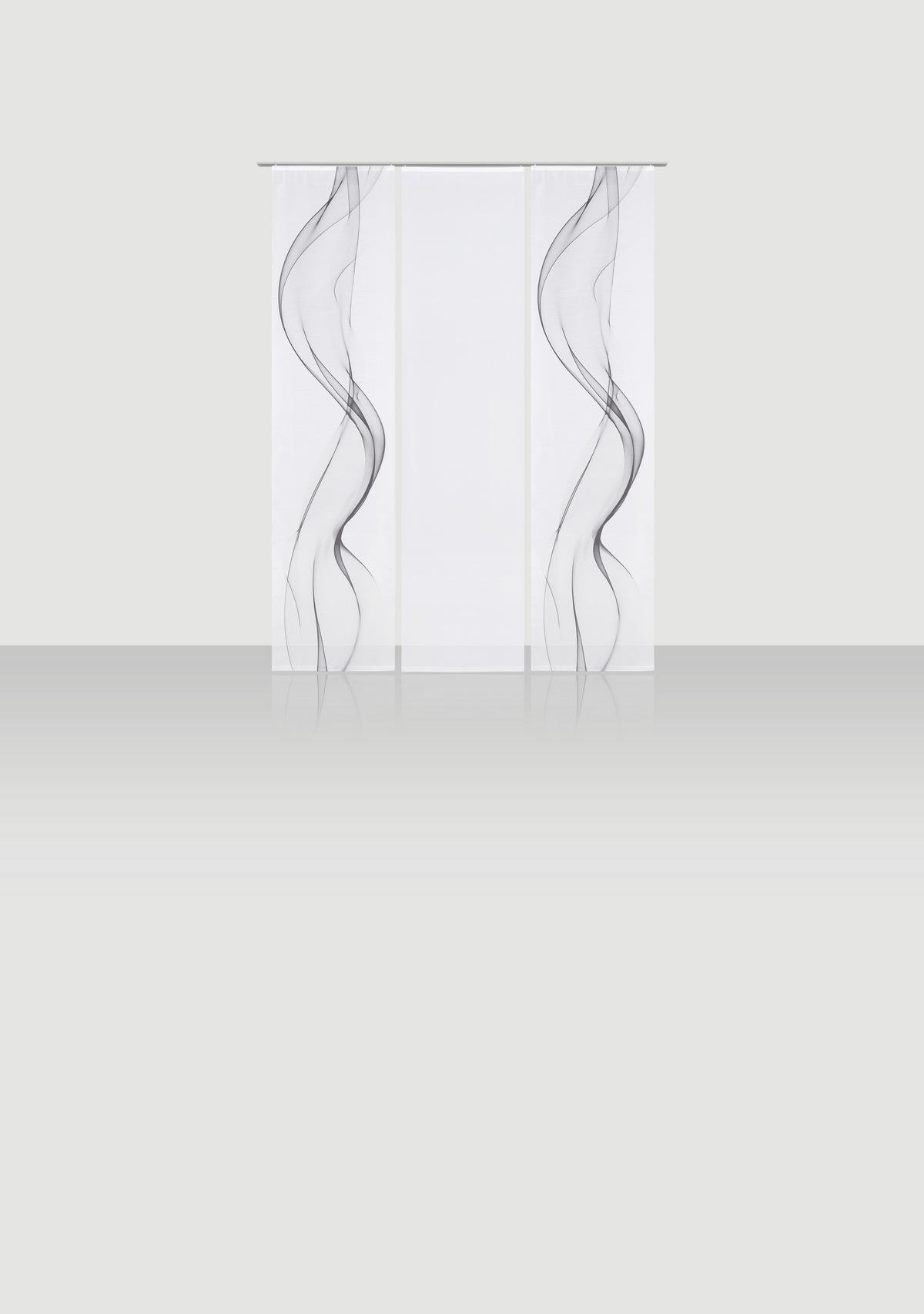 FLÄCHENVORHANG in Grau, Weiß halbtransparent  - Weiß/Grau, Design, Textil (60/245cm) - Novel