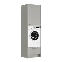WASCHMASCHINENSCHRANK 63,2/216,6/58,3 cm  in Grau  - Edelstahlfarben/Weiß, MODERN, Holzwerkstoff/Metall (63,2/216,6/58,3cm) - Nobilia