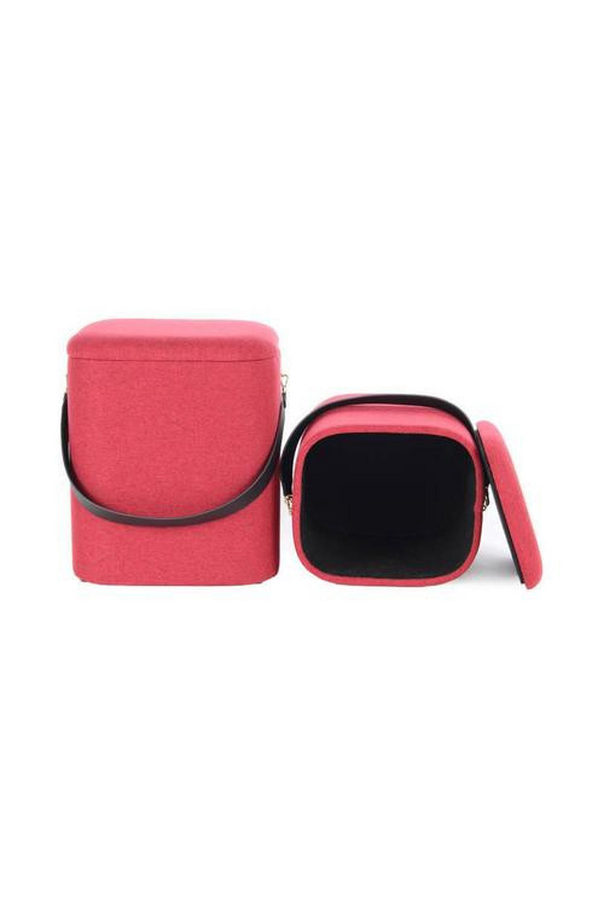 SADA TABURETŮ,  - černá/červená, Basics, textil/plast (29,5+35,5cm)