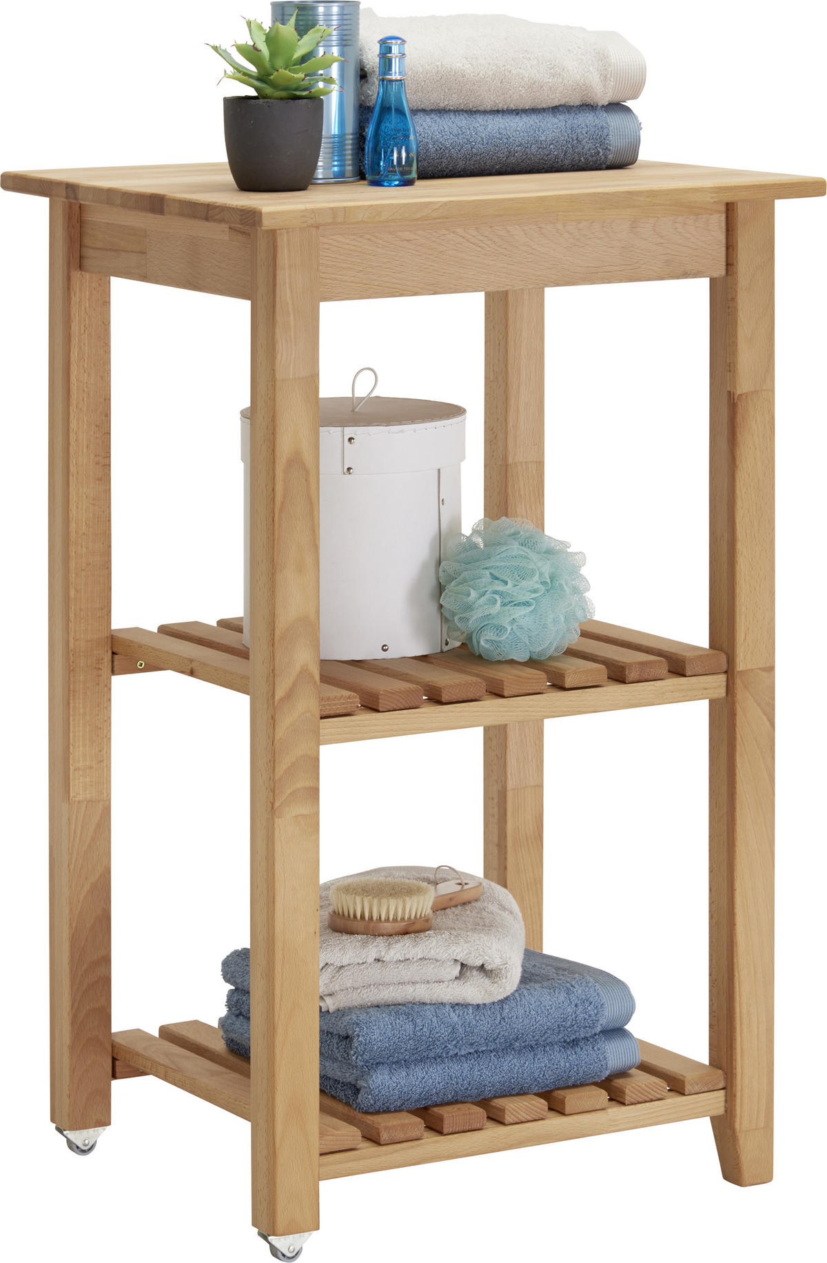 SERVIERWAGEN Buche massiv Buchefarben  - Buchefarben, Trend, Holz/Kunststoff (53/85/46cm) - Carryhome