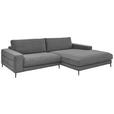 ECKSOFA in Feincord Anthrazit  - Anthrazit/Schwarz, Design, Textil/Metall (293/207cm) - Dieter Knoll