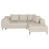 ECKSOFA Beige Struktur, Bouclé  - Beige/Schwarz, Design, Textil (177/276cm) - MID.YOU