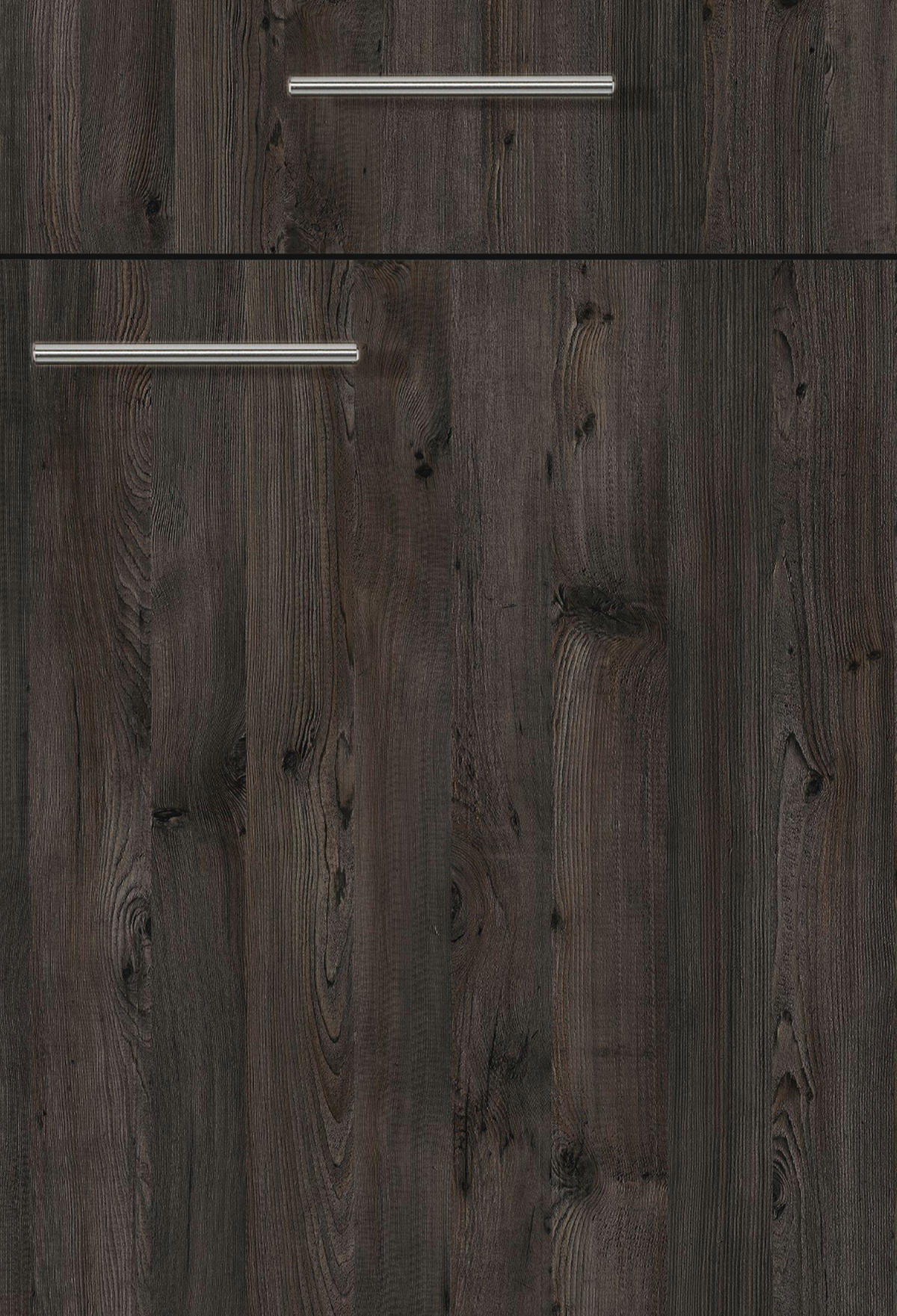 KÜCHENLEERBLOCK 340 cm   in Graphitfarben, Hellgrau, Eiche dunkel  - Eiche dunkel/Hellgrau, Design, Holzwerkstoff/Metall (340cm) - Xora
