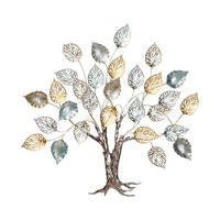 ZIDNA DEKORACIJA     95/90/8 cm      - srebrne boje/zlatne boje, Trend, metal (95/90/8cm) - Ambia Home