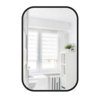 WANDSPIEGEL 92/61/3 cm    in  - Schwarz, KONVENTIONELL, Glas/Kunststoff (92/61/3cm) - Umbra