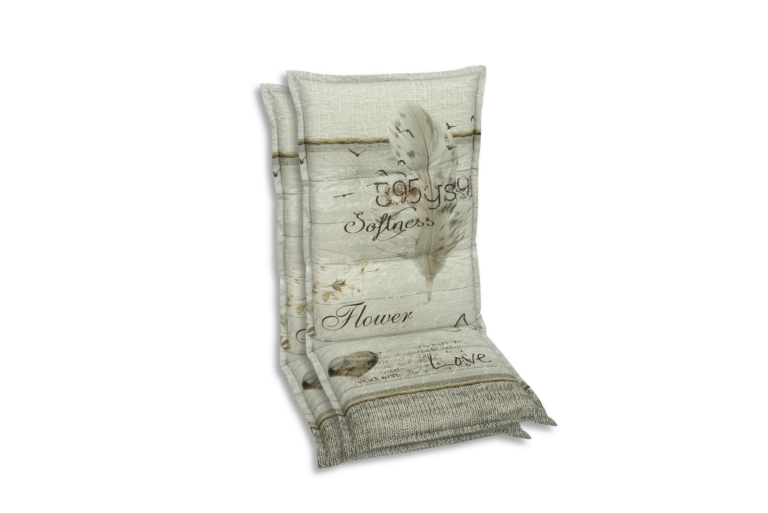 SESSELAUFLAGENSET in Beige Federn  - Beige, Basics, Textil (50/7/110cm)