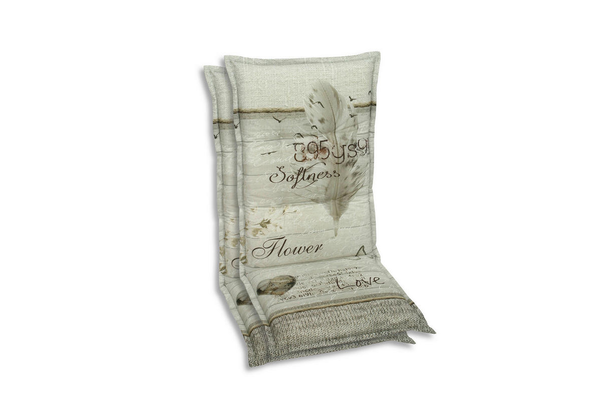 SESSELAUFLAGENSET in Beige Federn  - Beige, Basics, Textil (50/7/110cm)