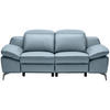 2-SITZER-SOFA Blaugrau Echtleder  - Chromfarben/Blaugrau, Design, Leder/Kunststoff (194/83-99/110cm) - Celina Home