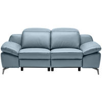 KÉTÜLÉSES KANAPÉ bőr kékesszürke  - krómszínű/fekete, Design, műanyag/bőr (194/83-99/110cm) - Celina Home