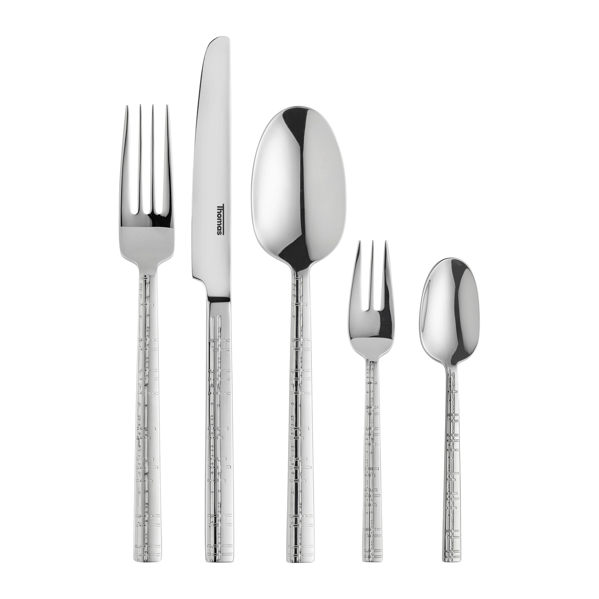 BESTECKSET Fun - Karo - Edelstahl glänzend 30-teilig Edelstahl  - Silberfarben, KONVENTIONELL, Metall (35/25/7cm) - Thomas