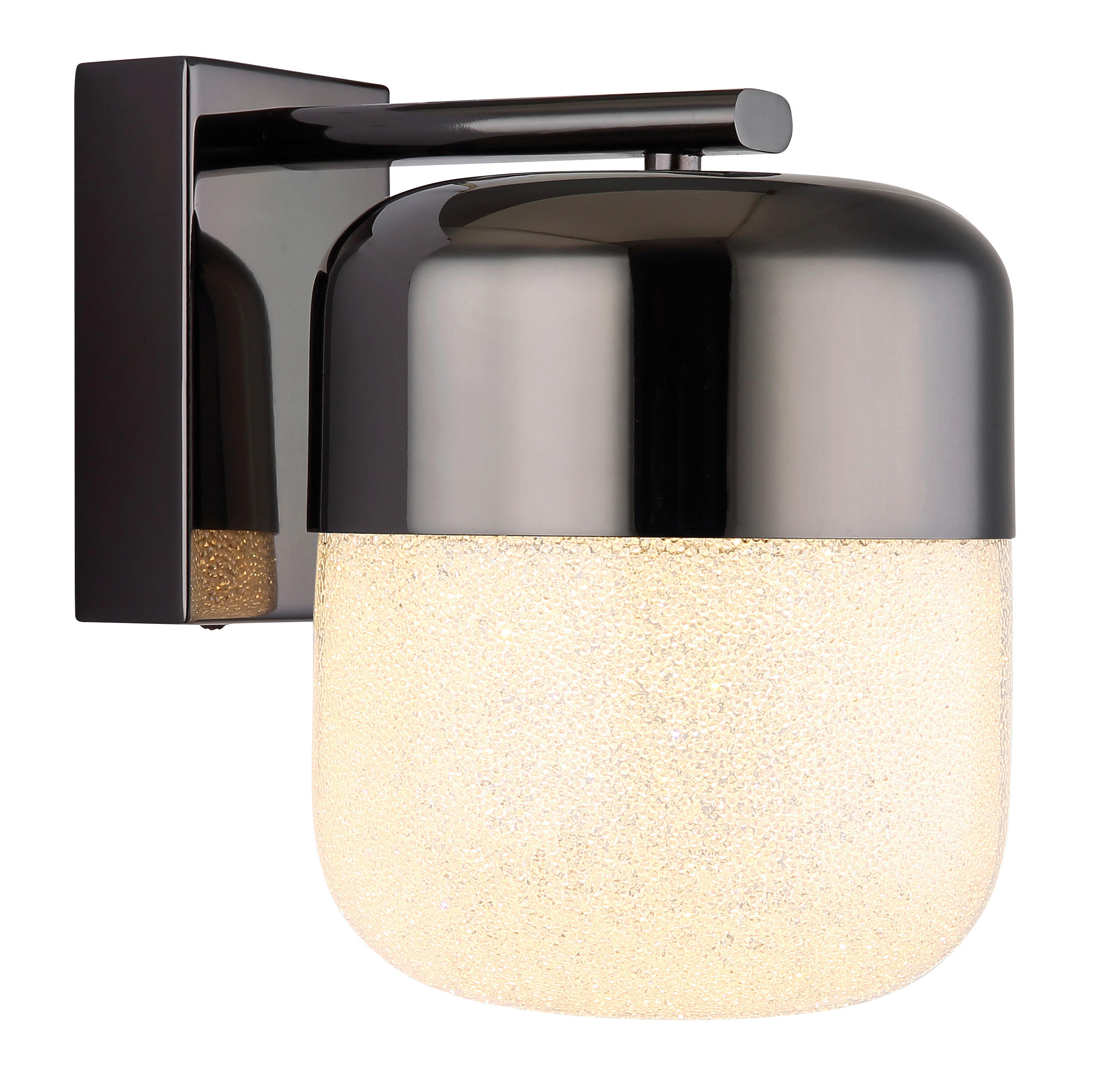 LED-WANDLEUCHTE - Klar/Graphitfarben, Design, Glas/Metall (15/21/19cm) - Globo