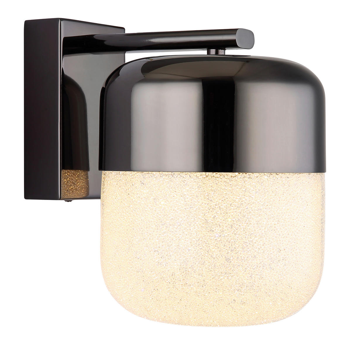 LED-WANDLEUCHTE - Klar/Graphitfarben, Design, Glas/Metall (15/21/19cm) - Globo