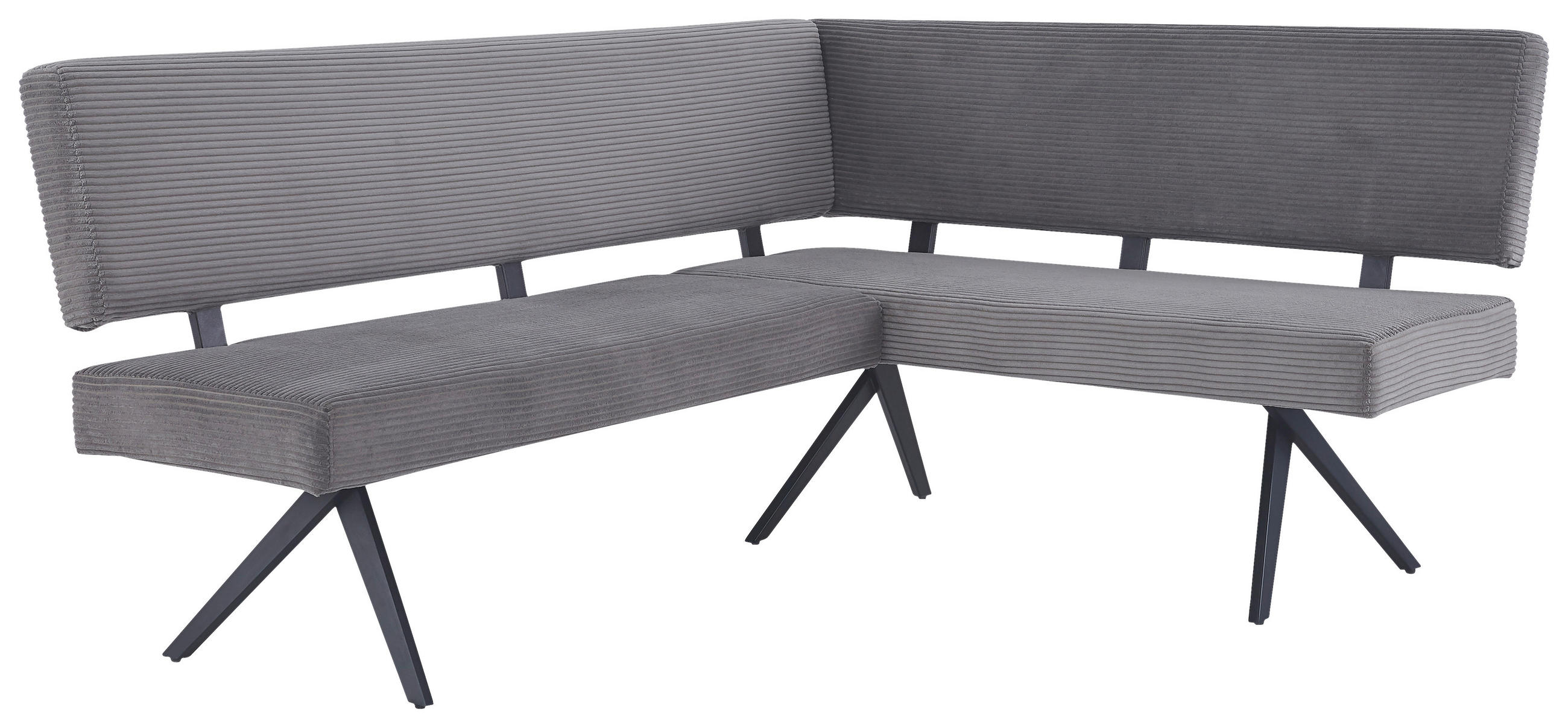ECKBANK 190/150 cm  in Dunkelgrau  - Dunkelgrau/Schwarz, KONVENTIONELL, Textil/Metall (190/150cm) - MID.YOU