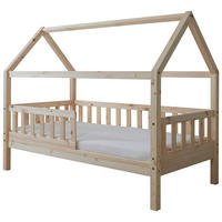 HAUSBETT Absturzsicherung, Matratze, Rollrost 80/160 cm  in Naturfarben  - Naturfarben, MODERN, Holz/Textil (80/160cm) - MID.YOU