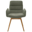 ARMLEHNSTUHL  in Cord  - Naturfarben/Graugrün, Design, Holz/Textil (61/88/66cm) - Dieter Knoll