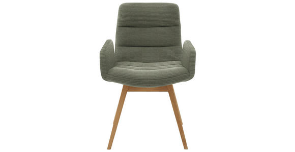 ARMLEHNSTUHL  in Cord  - Naturfarben/Graugrün, Design, Holz/Textil (61/88/66cm) - Dieter Knoll