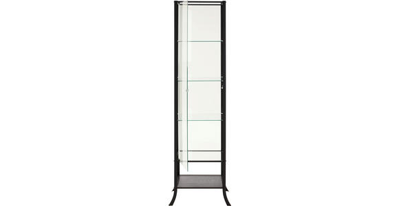 VITRINE  in Schwarz, Transparent  - Transparent/Schwarz, Basics, Glas/Metall (45/180/40cm) - Xora