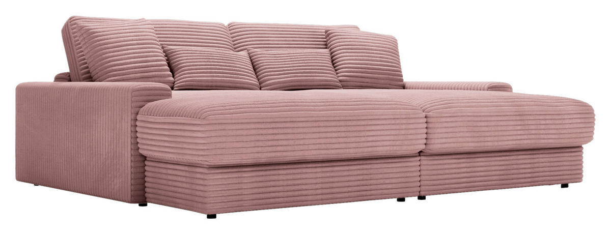 BIGSOFA in Cord Altrosa  - Schwarz/Altrosa, Modern, Kunststoff/Textil (230/85/190cm) - Carryhome