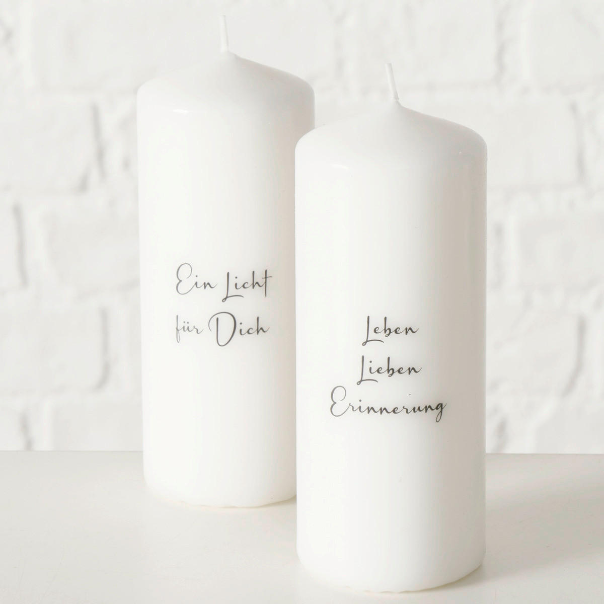 STUMPENKERZE 6/15 cm  - Schwarz/Weiß, Basics, Paraffin (6/15cm)