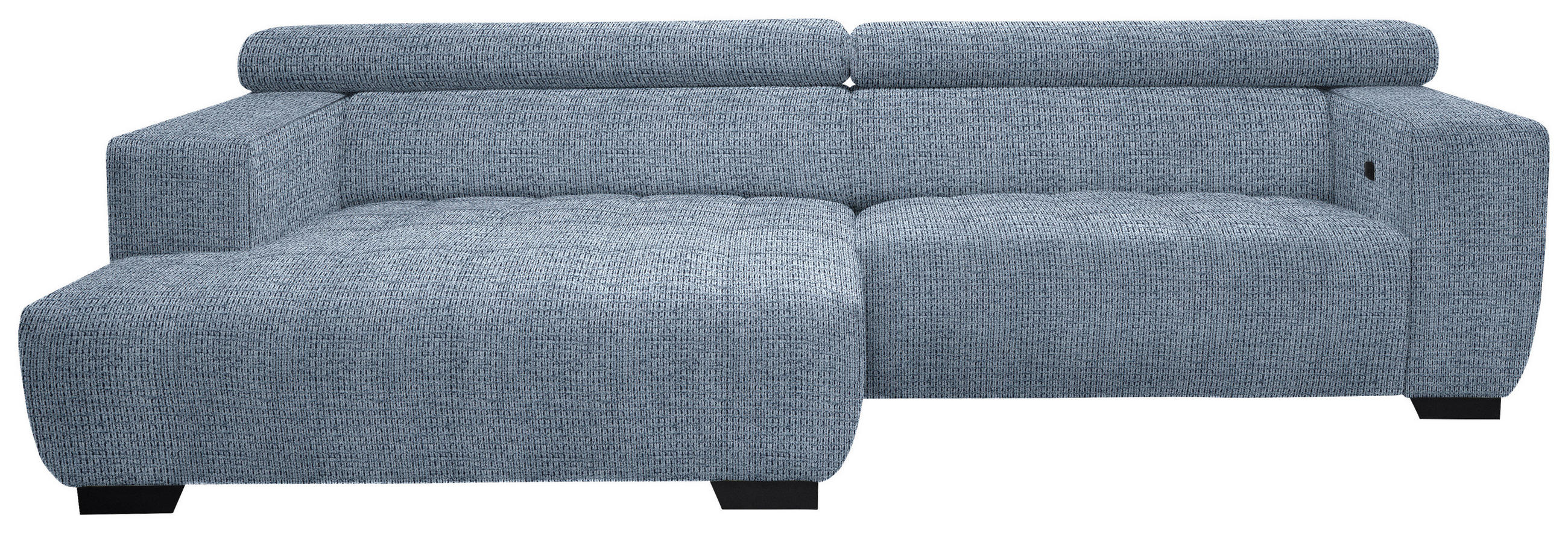 ECKSOFA in Webstoff Blau  - Blau/Schwarz, Konventionell, Textil/Metall (182/279cm) - Hom`in