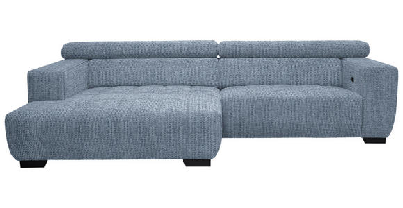 ECKSOFA in Webstoff Blau  182/279 cm  - Blau/Schwarz, KONVENTIONELL, Textil/Metall (182/279cm) - Hom`in