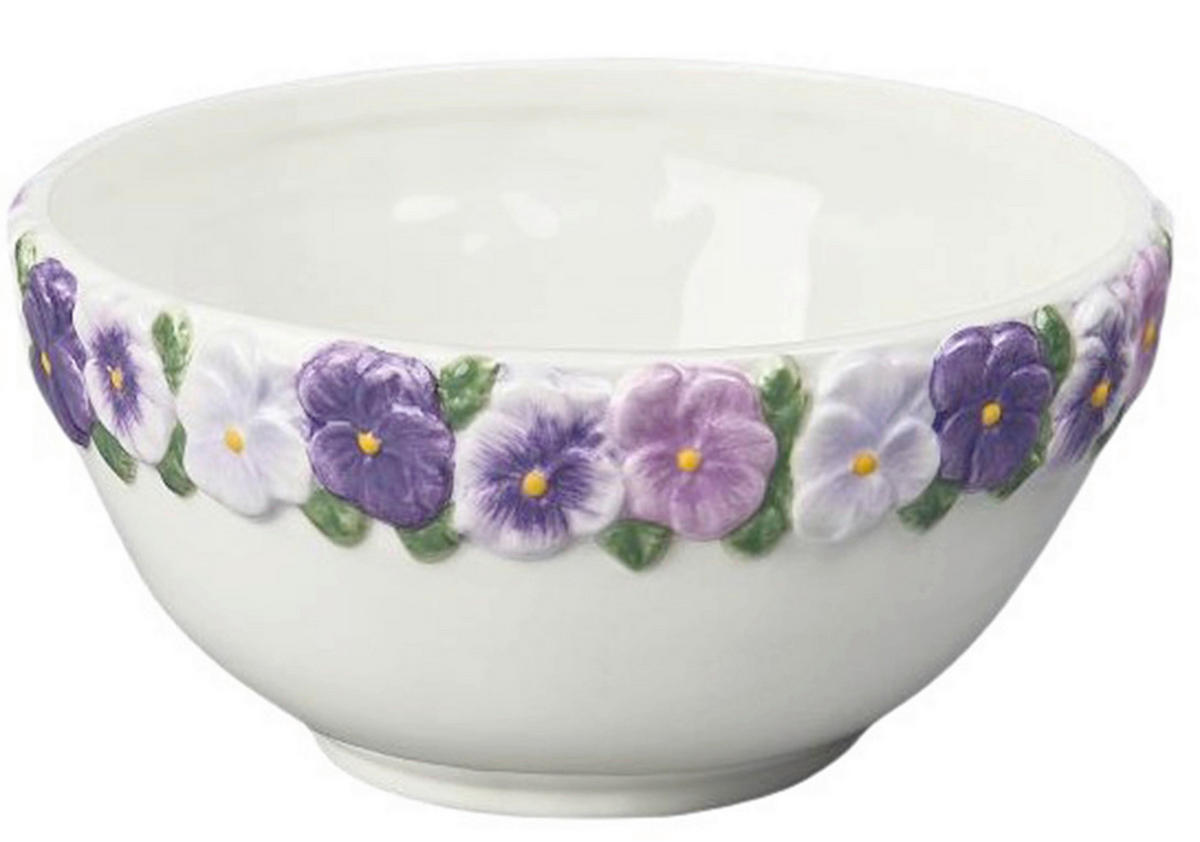 MÜSLISCHALE  - Lila/Weiß, LIFESTYLE, Keramik (16/7,5cm)