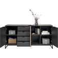 SIDEBOARD  in 177,1/85,4/40 cm  - Schwarz/Graphitfarben, MODERN, Holzwerkstoff/Metall (177,1/85,4/40cm) - Voleo