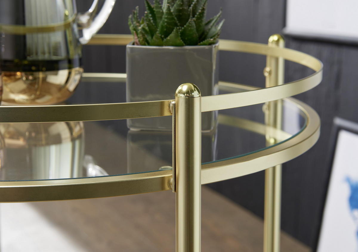 SERVERINGSVAGN i guldfärgad  - guldfärgad, Design, metall/glas (75/57/75cm) - MID.YOU
