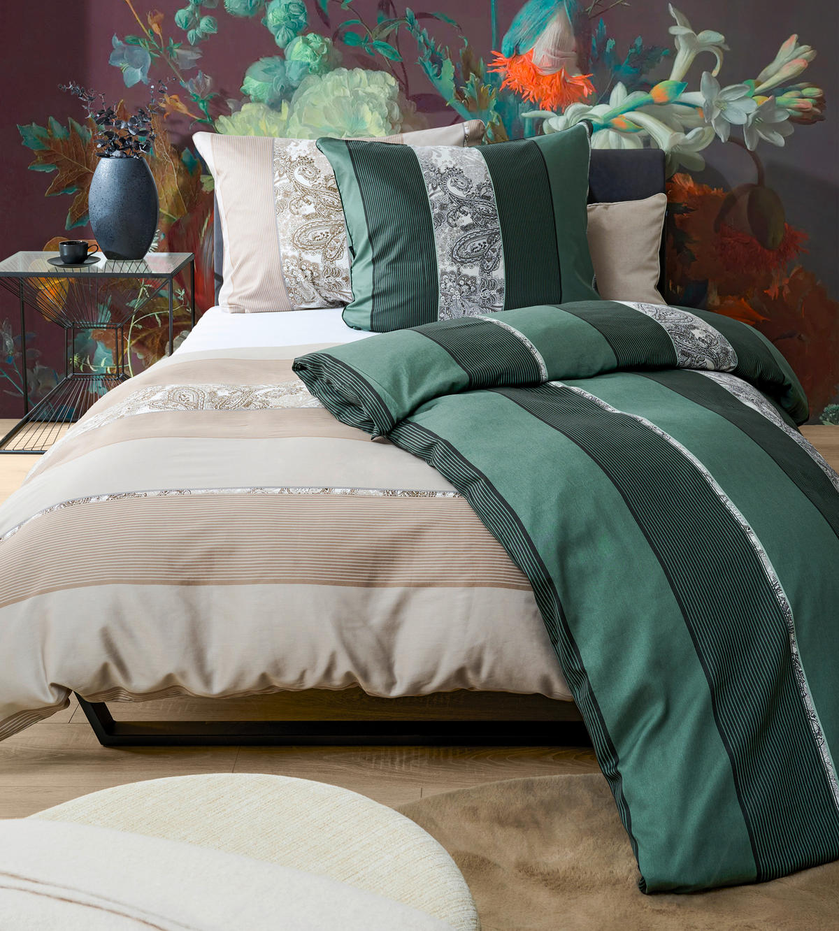 ÁGYNEMŰHUZAT-GARNITÚRA 140/200 cm  - zöld, Design, textil (140/200cm) - Dieter Knoll