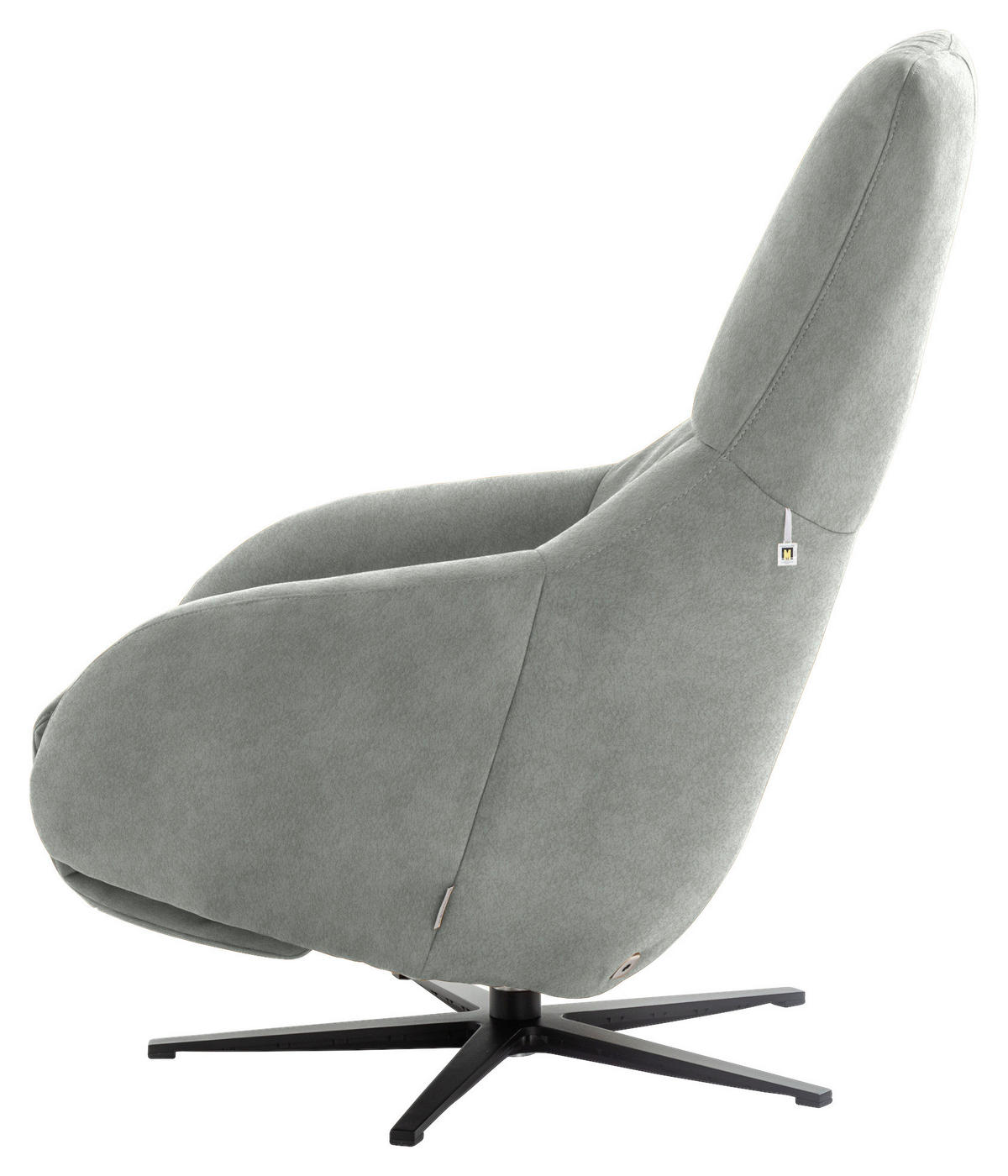 RELAXSESSEL in Textil Hellgrau  - Hellgrau/Schwarz, Design, Textil/Metall (77/108/95cm) - Chilliano