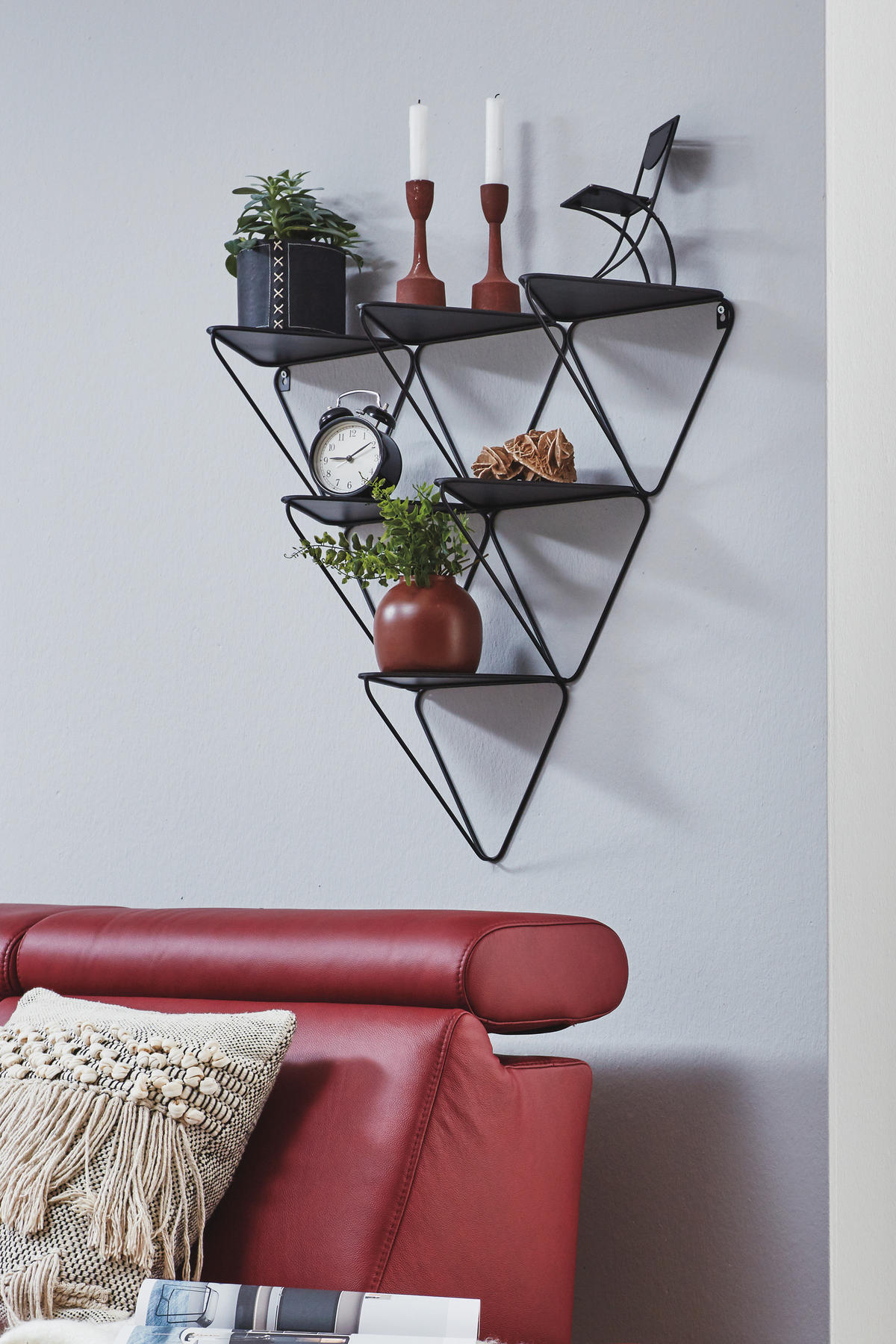WANDREGAL  - Schwarz, Design, Metall (72/63/22cm)