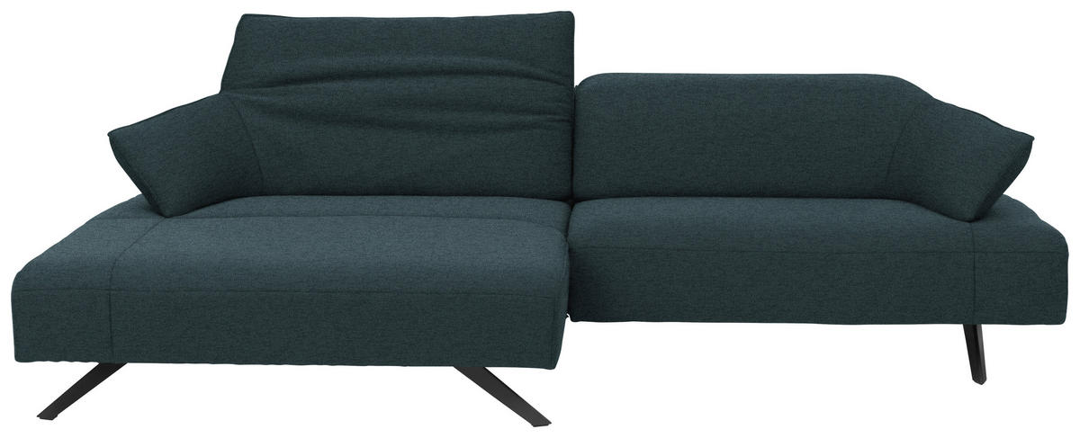 ECKSOFA in Struktur Hellblau  - Anthrazit/Hellblau, Design, Textil/Metall (165/276cm) - Himolla