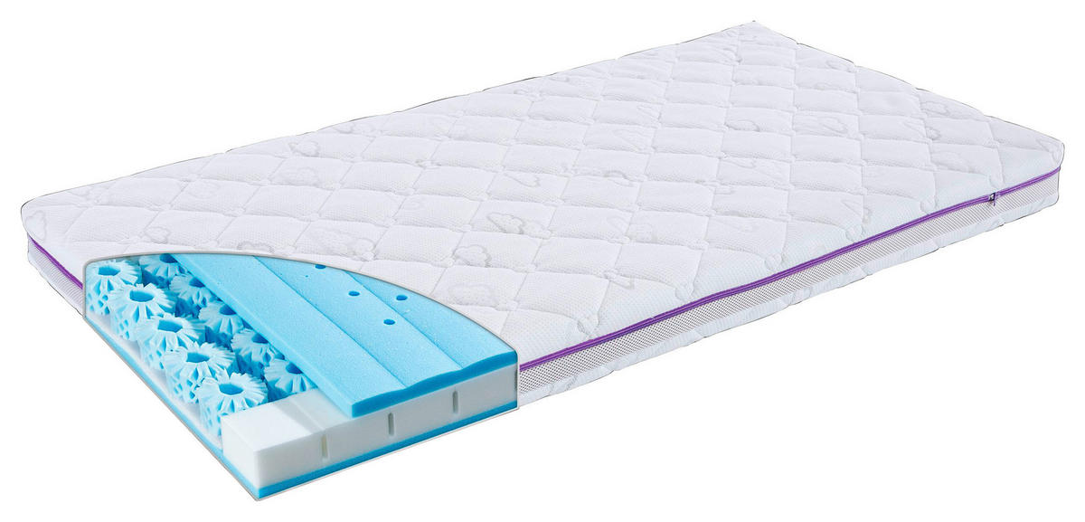 KINDERMATRATZE Sternenmeer, 70/140 cm, Höhe ca. 11 cm  - Weiß, Basics, Textil (70/140cm) - Träumeland