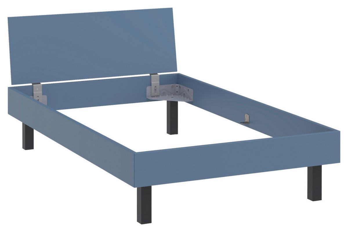 BETT 120/200 cm  in Blau  - Blau/Schwarz, Design, Holzwerkstoff/Metall (120/200cm) - Xora