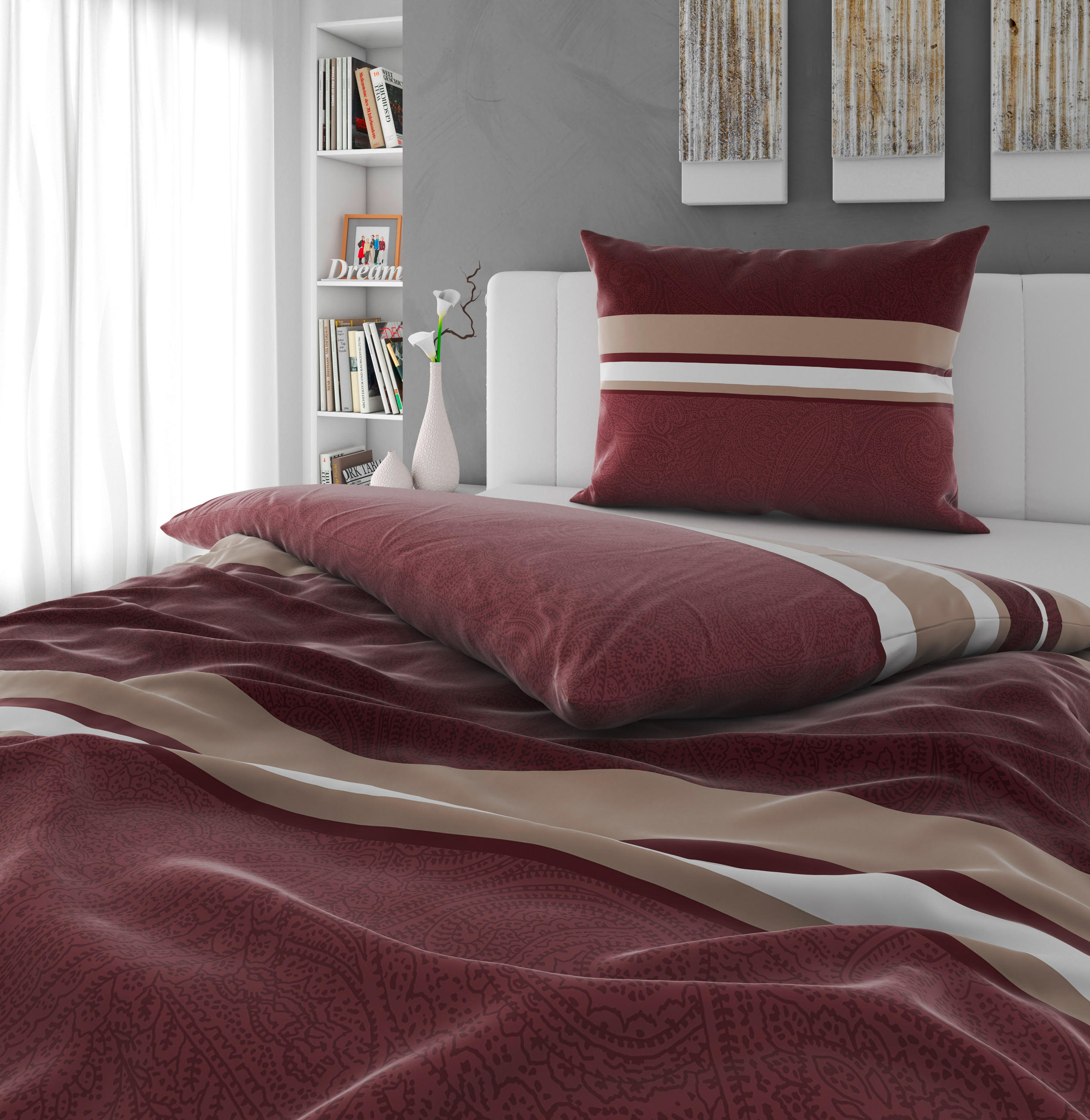 BETTWÄSCHE Mavie Satin 140/200 cm  - Rot, KONVENTIONELL, Textil (140/200cm) - Novel