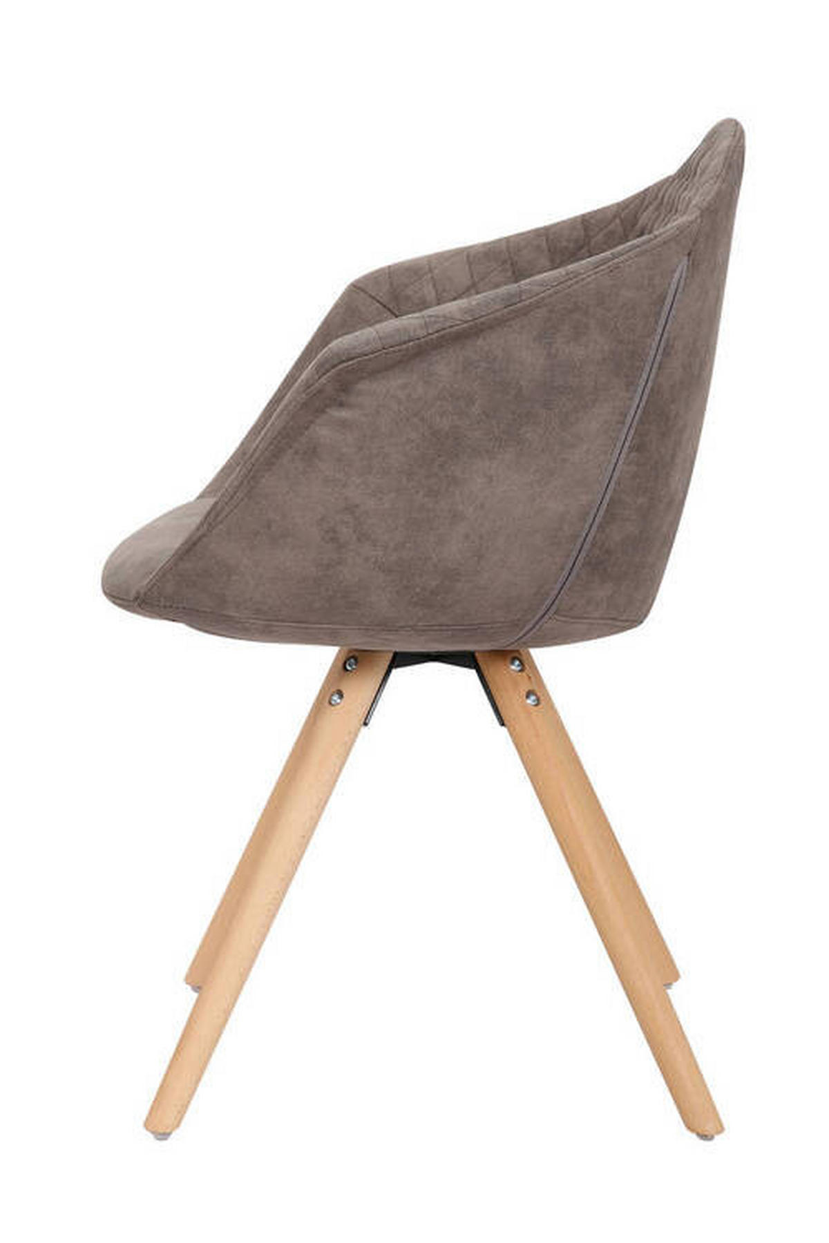 SADA ŽIDLÍ S PODRUČKAMI 2 kusy - šedá/hnědá, Design, dřevo/textil (59/82/55cm)