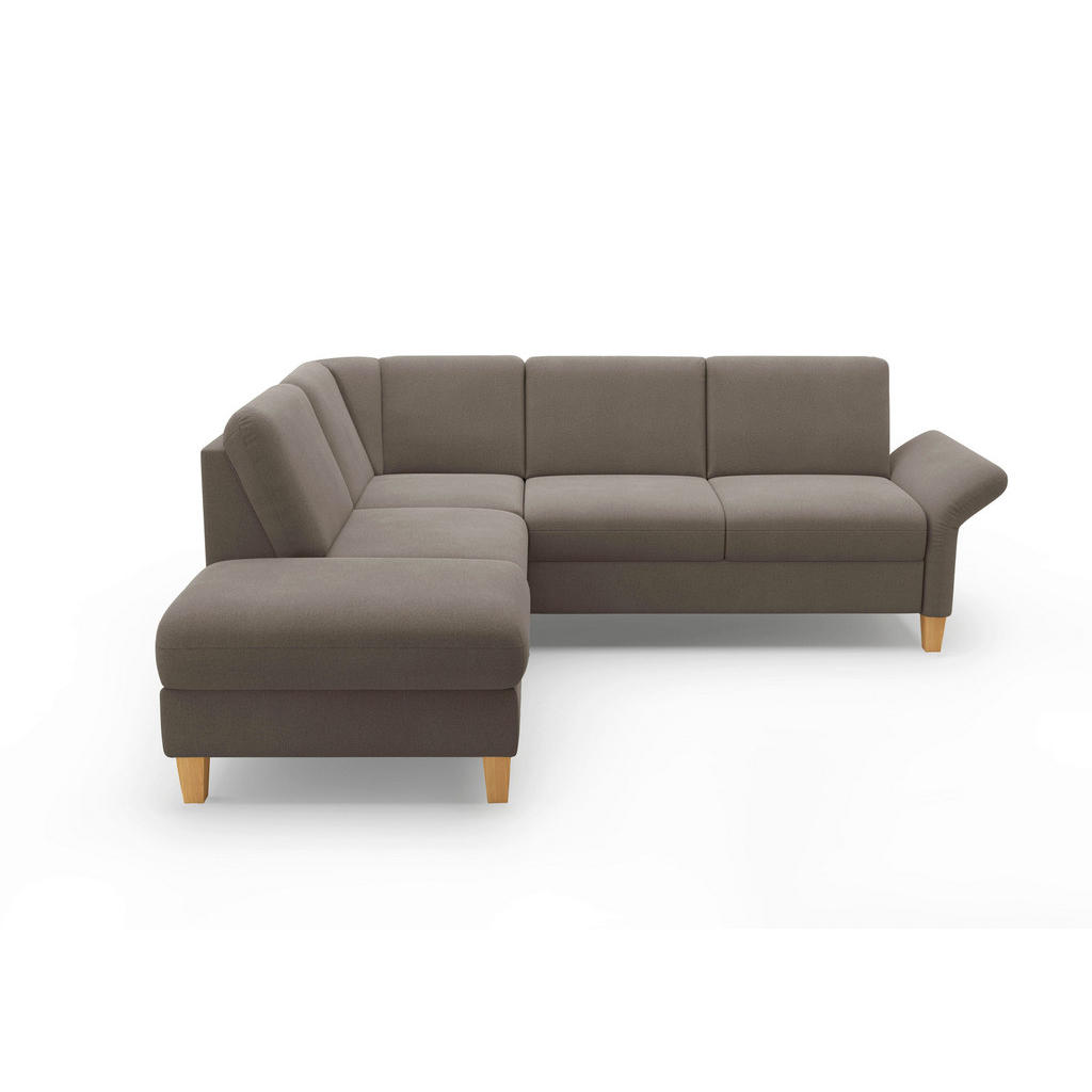 Thumbnail - Sit & More Ecksofa Rochelle E, Schlamm, Textil, Buche, massiv, 5,5-Sitzer, Ottomane links, L-Form, 240x216 cm, Goldenes ...