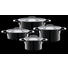 KOCHTOPFSET Edelstahl 4-teilig - Edelstahlfarben/Transparent, Basics, Glas/Metall - Silit KOCHTOPFSET Edelstahl 4-teilig - Edelstahlfarben/Transparent, Basics, Glas/Metall - Silit