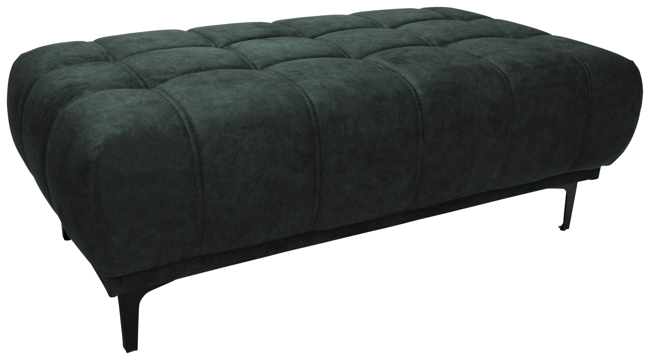 HOCKER Velours Grün  - Schwarz/Grün, Design, Textil/Metall (131/47/71cm) - Stylife