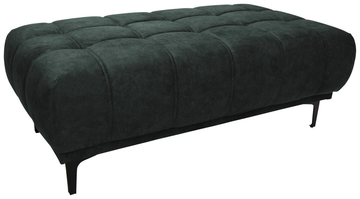 HOCKER Velours Grün  - Schwarz/Grün, Design, Textil/Metall (131/47/71cm) - Stylife