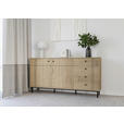 SIDEBOARD  in 160,2/81,8/37 cm  - Eichefarben/Schwarz, MODERN, Holzwerkstoff/Kunststoff (160,2/81,8/37cm) - Carryhome