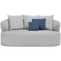 2-SITZER-SOFA in Flachgewebe Grau  - Schwarz/Dunkelblau, MODERN, Kunststoff/Textil (177/86/105cm) - Hom`in