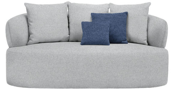 2-SITZER-SOFA in Flachgewebe Grau  - Schwarz/Dunkelblau, MODERN, Kunststoff/Textil (177/86/105cm) - Hom`in