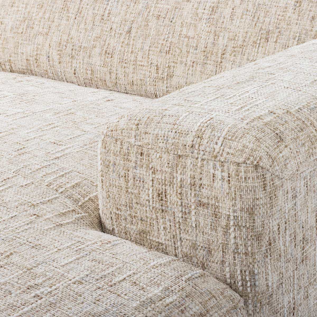 ECKSOFA PORTLAND in Struktur Beige Kopfteilverstellung  295/187 cm  - Chromfarben/Beige, Design, Holz/Textil (295/187cm) - Livetastic